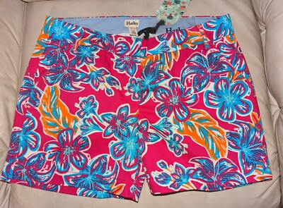 HATLEY Women's Hot Pink/Multi Floral Cotton Shorts size 10 Retail: $58.00 - NEW!