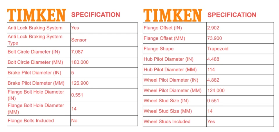 Cojinete de rueda delantera y buje 4x4 Timken para buje de rueda Silverado 2500 3500 HD 11-19 Foto 3 de 4