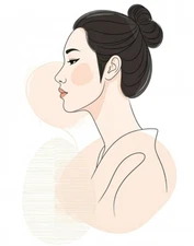 Digital Minimalist Line Art Woman Portrait - Modern Abstract Wall Art Print