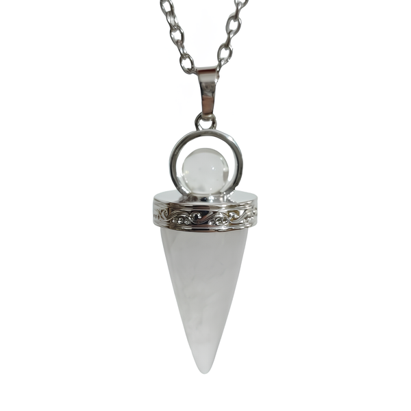 "Quarz Kegel AnhäNger Quarz Kugel Halskette 18\" Kette Edelstein Schmuck & Verp..."-image