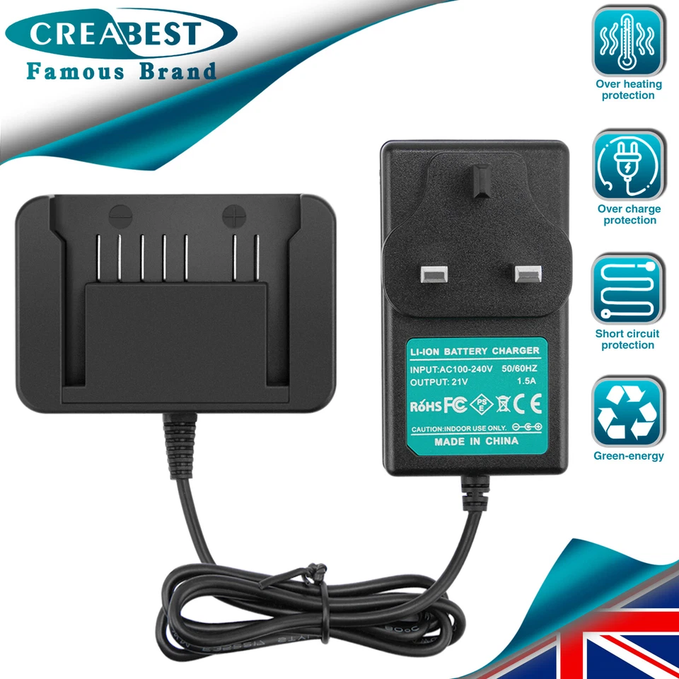 CREABEST For HITACHI 18V Li-ion BSL1830 BSL1815 BSL1815X 330067 330139 Battery Charger
