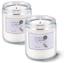 2- Luxury Vanilla Soy Candles Large 3 Wick Jar Candle Burns Up to 30 Hours