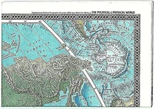 ⫸ 1975-11 November POLITICAL & PHYSICAL WORLD Large Map National Geographic - A1