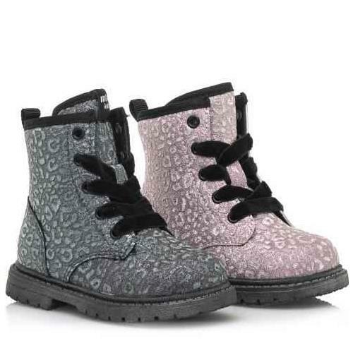Botín MUSTANG Rosa o Gris con reflejos purpurina. Botas MTNG kids con  cremallera | eBay