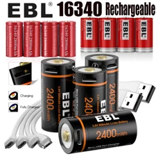 EBL 16340 CR123A USB Rechargeable Lithium Li-ion Batteries For Arlo Camera Lot