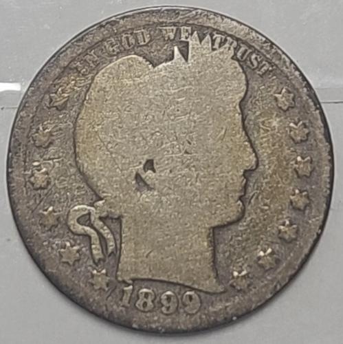 1899-P Barber Quarter • 90% Silver • Circulated U.S. Coin