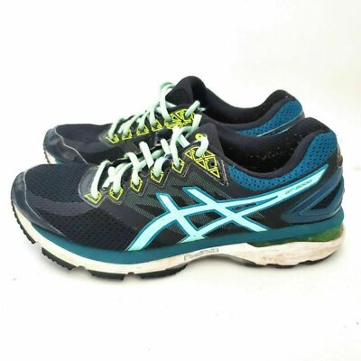 Asics GT-2000 4 Womens Running Shoes Size 9.5 Black Blue Sneakers Athletic T656N