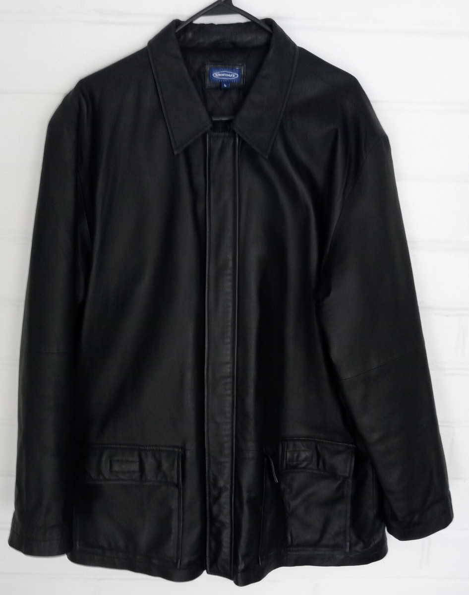 Sideout Leather Jacket Men's Large Quilted Liner Full Zip YKK