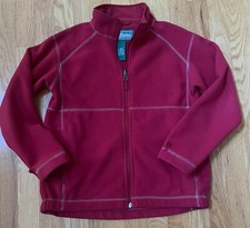 LL Bean Kids Classic Fleece Full Zip Jacket Red Size Medium 10/12