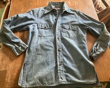 Vintage Levi  s Big E Orange Tab Denim Shirt Jacket SZ MED 70s Western Worn