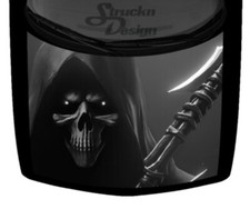 Grim Reaper Fierce Hooded Skull Black Car Truck Vinyl Decal Hood Wrap Graphic US