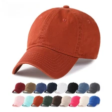 M/XL/XXL Washed-Cotton Running Dad Cap Oversize Plain Unstructured Baseball Hat