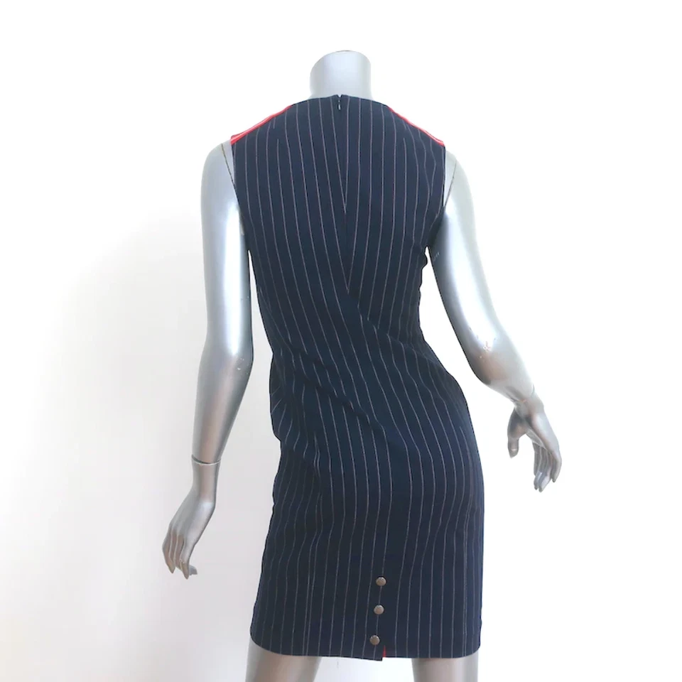 Rag & Bone 无袖迷你连衣裙 Lexi 海军蓝条纹弹力棉质 0 码 — 第 4/4 张图片