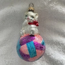 Vgt Christopher Radko Kitty Cares, 1997 Pediatric Cancer Design With Box & Flyer