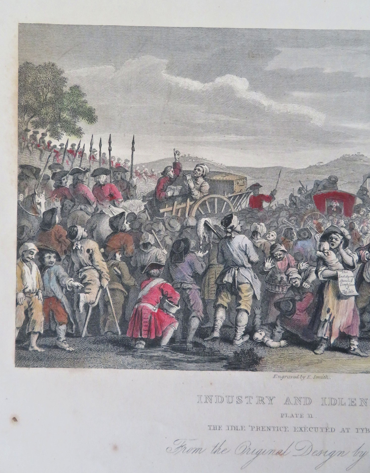 William Hogarth Industry & Idleness Execution Scene c. 1840's hand ...