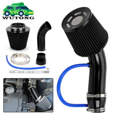 Black 3'' Cold Air Intake Filter Induction Kit Pipe Power Flow Hose System 76mm