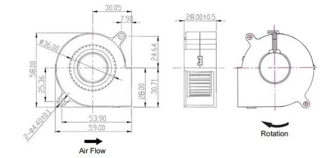 New SANLY SF6028SL SF6028SM DC24V 6028 60mm 6CM 60x60x28mm 2Pin 24V Cooling Fan - Image 4 of 4