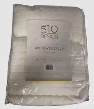 510 Design White Otto 3-Pc. Reversible Coverlet Set Size Full/Queen