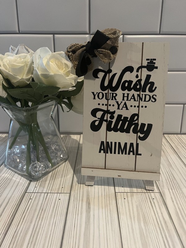 Wash Your Hands rustic country farmhouse funny  home Bathroom Decor sign