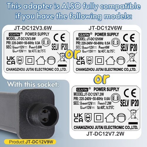 String Lights Power Adapter for CZJUTAI JT-DC 12V9W IP20 Christmas Lighting Ku - Picture 3 of 7