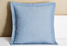 MATELASSE QUILTED EURO SHAM : HOTEL COTTON EUROPEAN TILE MEDALLION PILLOW COVER