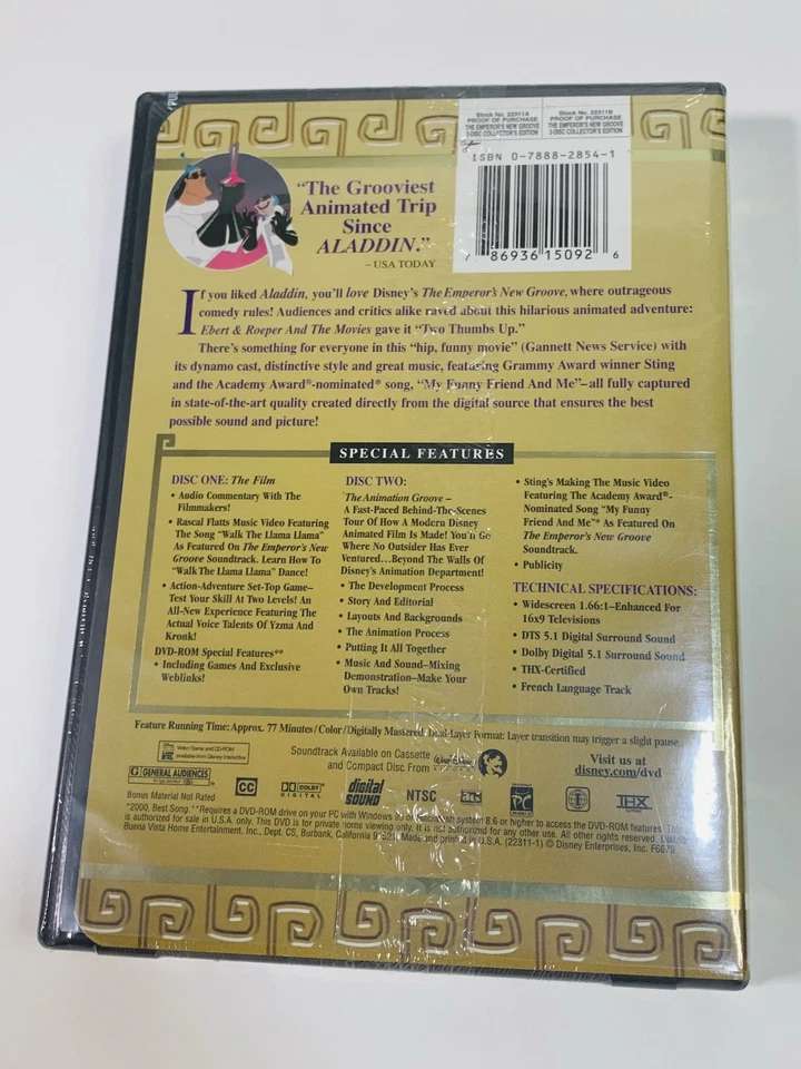 The Emperors New Groove DVD 2001 2-Disc Set The Ultimate Groove Collector ED Foto 2 de 4
