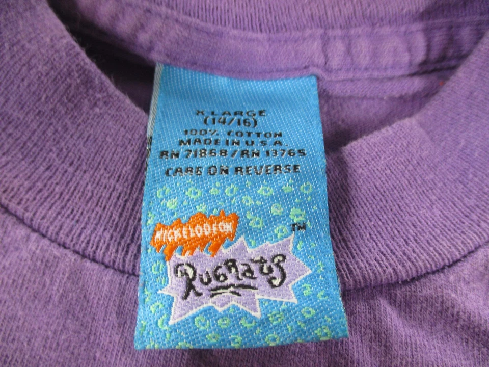 Camisa Rugrats Vintage Juvenil XL Púrpura Nickelodeon Camping OVNI Dibujos Animados Años 90 Foto 4 de 4