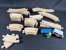 LOT of 25 Wooden Railway Combo Tracks Pieces Brio Thomas Train Compatible