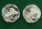 Lot of 2 Canada 2014 Pure Silver  Proof 1 oz $100 Coins