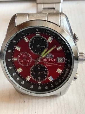 Orient Neo 70s Horizon Red Dial Solar Chronograph Mens Watch WV0031TY Japan