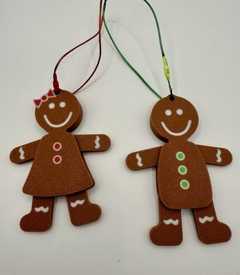 Gingerbread People - Christmas Ornaments - Set Of 2 - Boy And Girl