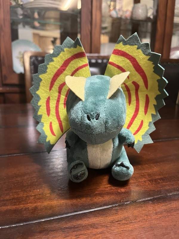 Jurassic Park Dilophosaurus Dinosaur Stuffed Plush Toy 9" Green 2023