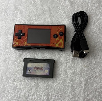 Nintendo GameBoy Micro: Black/ Orange Swirl OXY-001 Bundle-Lot-Cleaned-Tested