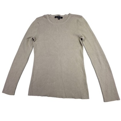 Chadwicks Sweater Women s Size Small Ribbed Knit Long Sleeve Beige Crew Neck