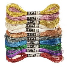 11 Skeins Embroidery Floss Cross Stitch Thread Metallic Embroidery for DIY Em...
