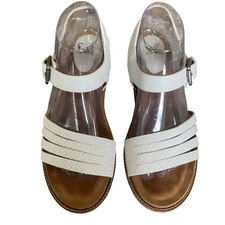 Sofft Slingback Comfort Sandals 8.5 White Leather Cork Footbed Brinda Summery