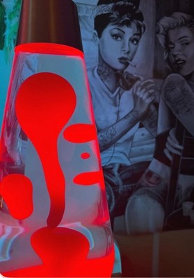 Mathmos Astro Red / Clear Lava Lamp (Bottle Only) Rare Discontinued Colour