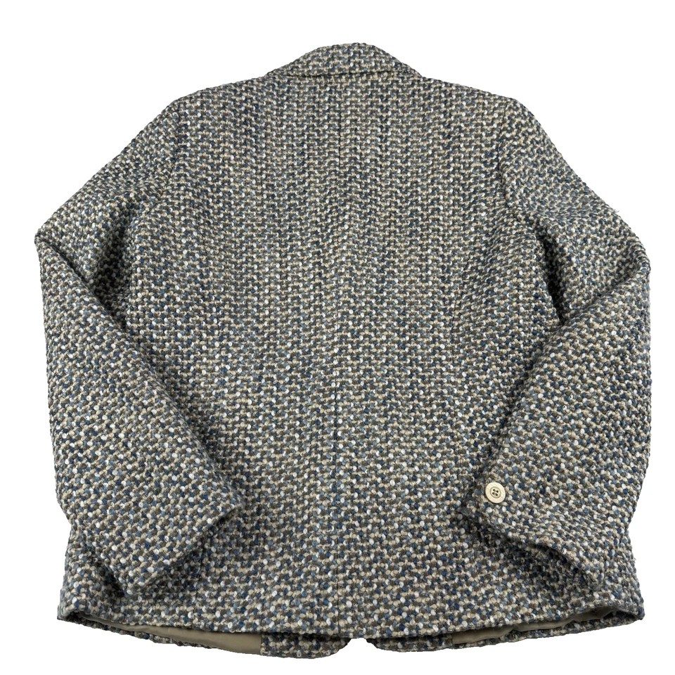 Chaqueta Blazer Tweed Mezcla Lana Appleseed’s Para Mujer Talla 14 Carrera Marrón/Azul Foto 3 de 4