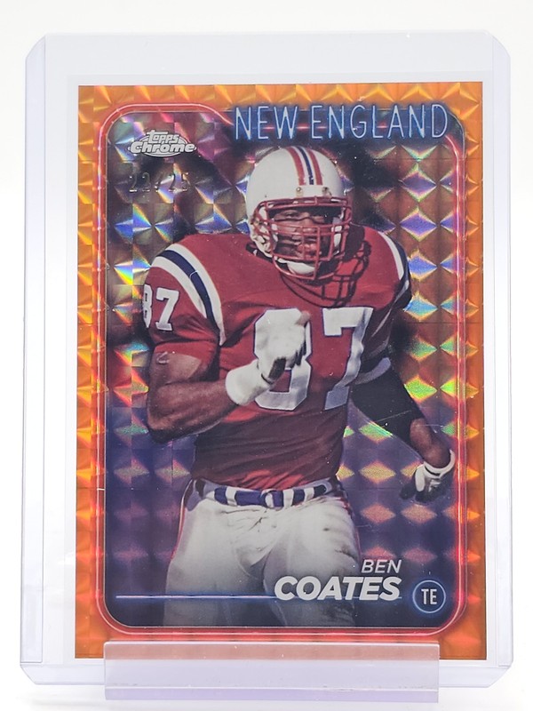 BEN COATES 2024 TOPPS CHROME ORANGE GEOMETRIC REFRACTOR #133 /25 PATRIOTS Q5099
