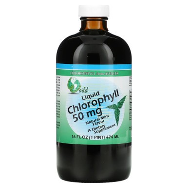 World Organic Liquid CHLOROPHYLL Mint Flavor 50mg 474ml 16fl oz | Alfa Alfa