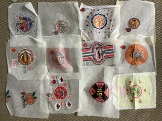 12 Vintage 1970s Orange/Tom Fruit Tissue Paper Wrappers Collectable Advertising