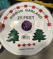 Purple SHINY STAR Ribbon GARLAND DELUXE CRAFT TRIM - 25 FEET Thailand