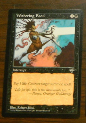 MTG Pre-Modern Mirage Withering Boon Excellent - Near Mint Condition