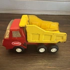 Tonka Tiny Dump Truck  1963 - 1969 Red & Yellow Pressed Steel Vintage 5”