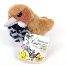 Wild Republic Plush Audubon Birds Wood THRUSH Original Tag HAS Sound For Now