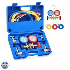 AC Gauges, AC Manifold Gauge Set for R134a R12 R22 R502, 3 Way Automotive AC ...