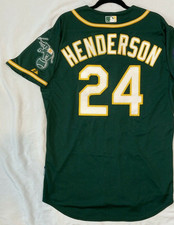 Majestic AUTHENTIC 44 LARGE, RICKEY HENDERSON OAKLAND A'S  COOL BASE Jersey