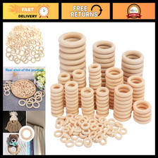 500 PCS Natural Wooden Rings 0.6-2.2 Inch for Crafts, Macrame, Jewelry DIY