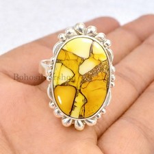 Handmade Honey Dahlia Turquoise 925 Sterling Silver Delicate Women Rings 537