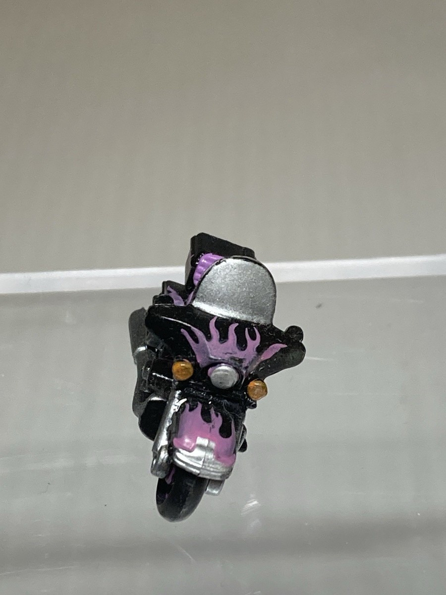 Micro Machine Motorcycle Black Purple Flames Hot-1 Toy Vehicle